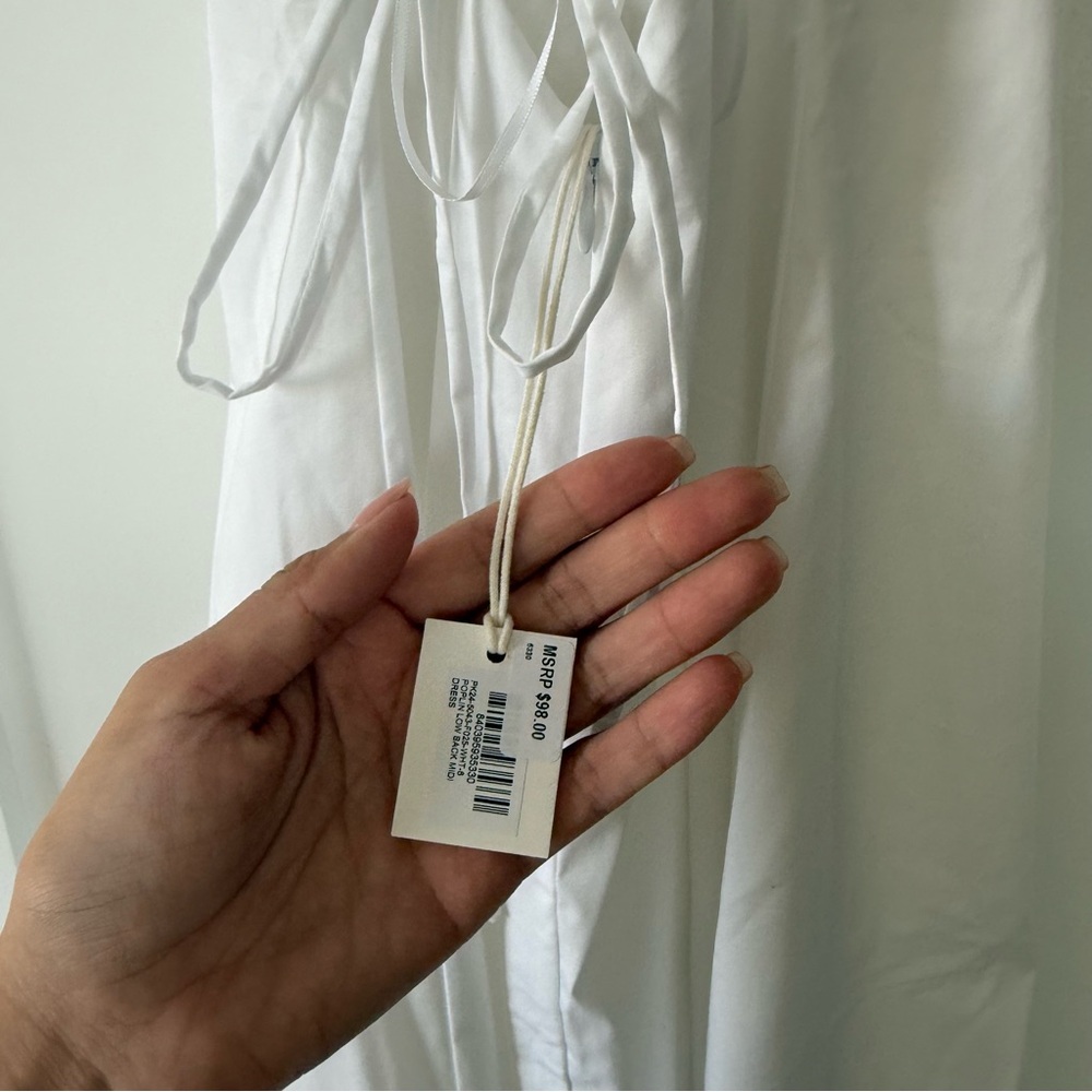 KHY NWT POPLIN LOW BACK MIDI DRESS - Picture 13 of 16